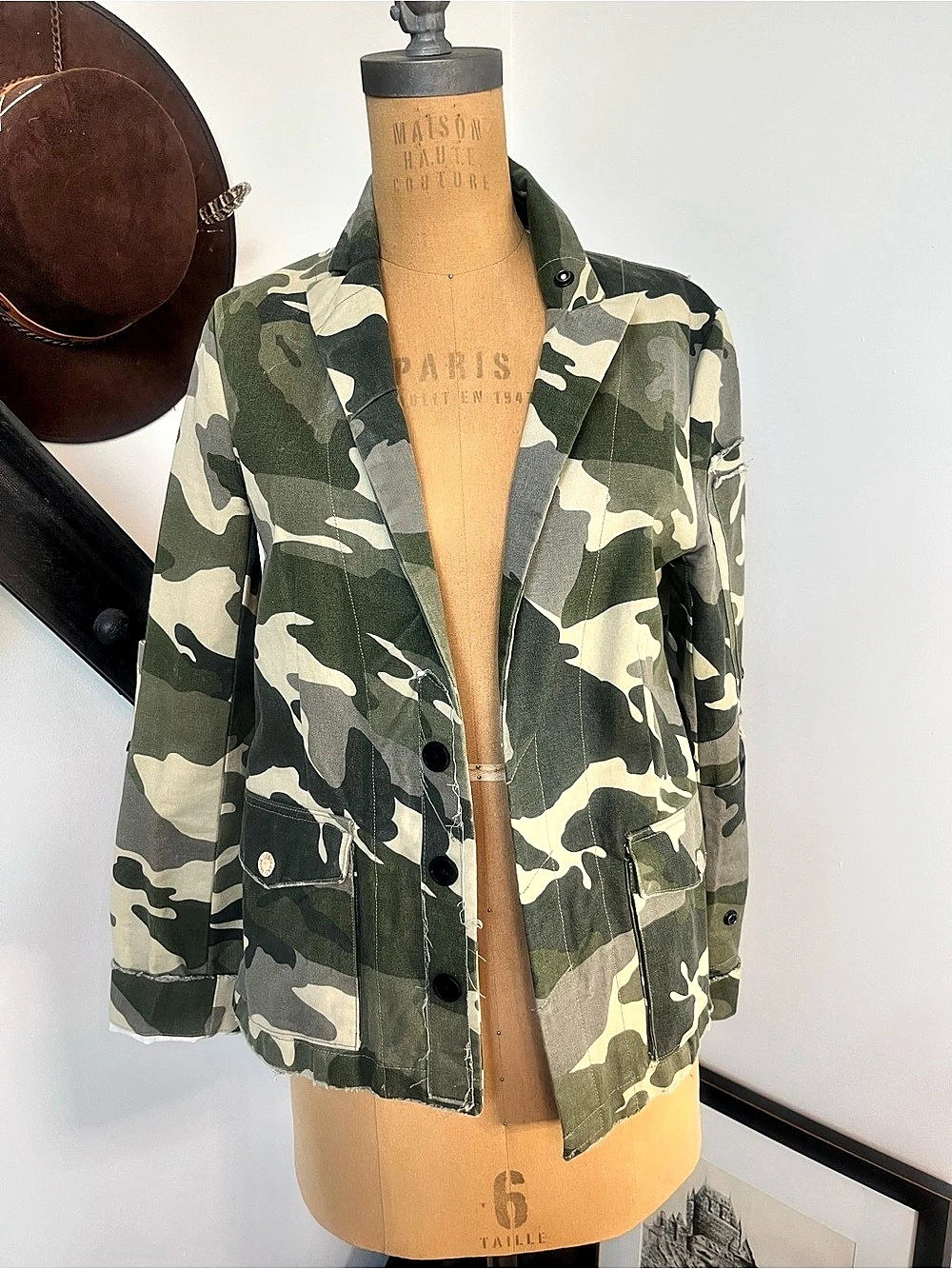 ZADIG & Voltaire Women's Camo Utility Jacket in Green & Cream